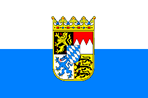 Bavarian Horizontal Striped Flag with Lesser Coat of Arms